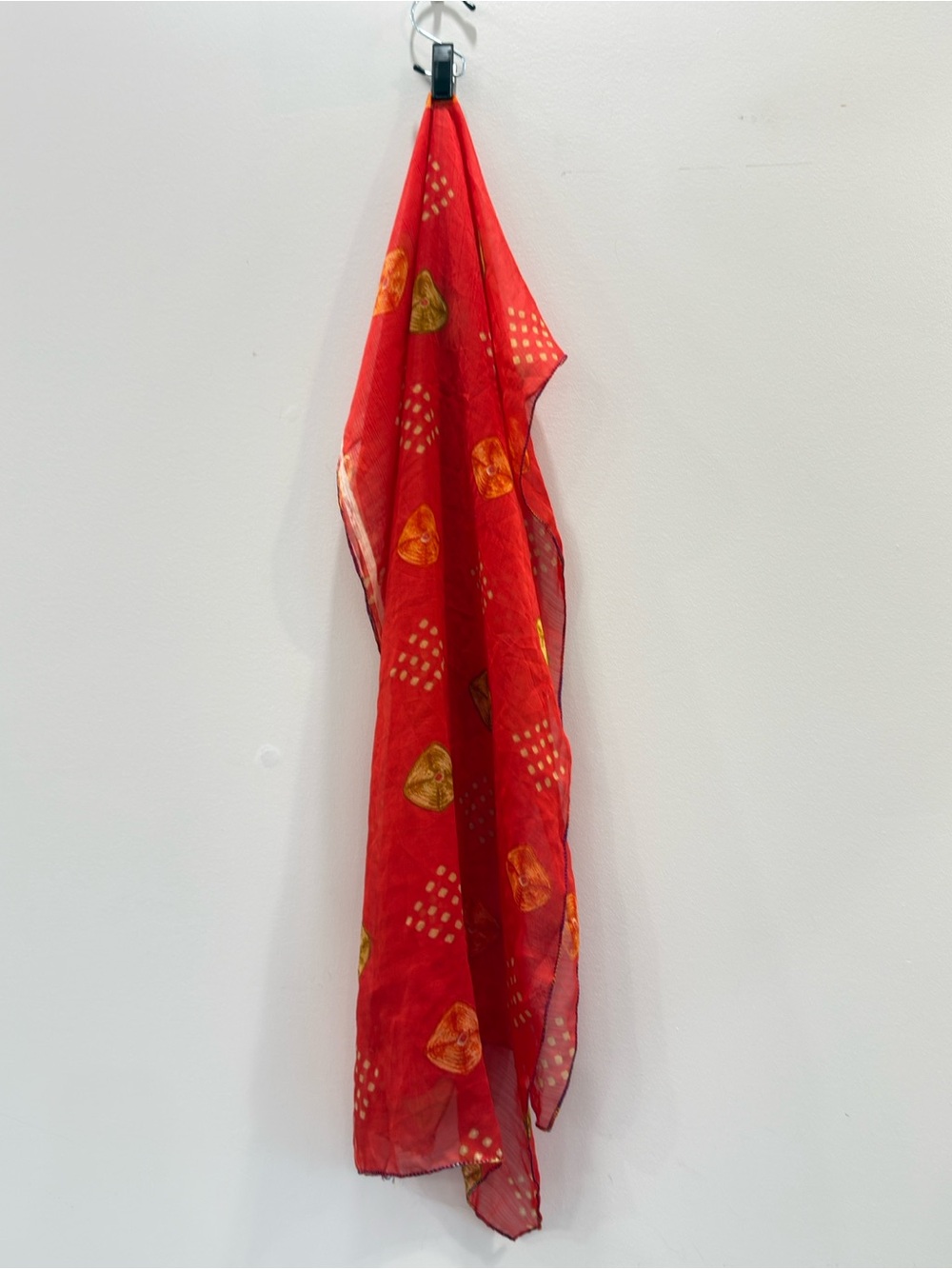 Red Patterned Decorative Scarf - Unbranded